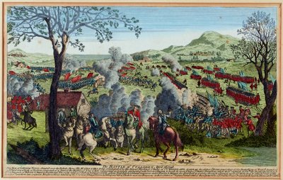 Bitva u Cullodenu 16. dubna 1746. (rytina, kolorovaná) od Unknown artist