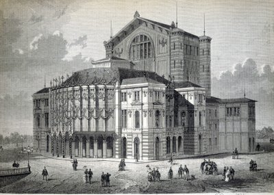 Bayreuthské modelové divadlo, postavené z iniciativy Richarda Wagnera a slavnostně otevřeno v roce 1876 od Unknown artist