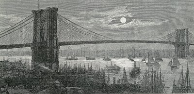 Brooklynský most, New York od Unknown artist