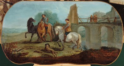 Drezúra koní, 1701 až 1800 (olej na plátně) od Unknown artist
