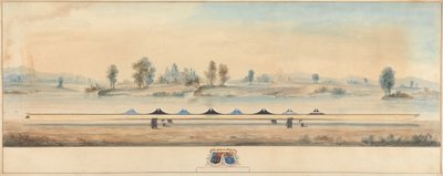 Loď Eton na vlečné cestě Temže: hrad Windsor v pozadí od Unknown artist