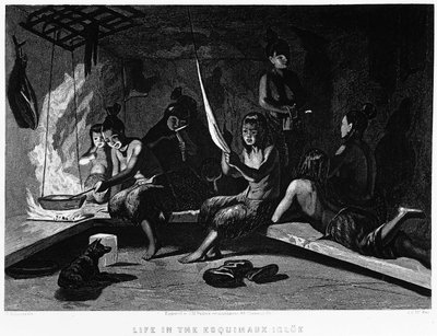 Život Eskymáků v iglú - Elisha Kent Kane, Artic Exploration v letech 1853 - 1855, Philadelphia, Childs a Peterson od Unknown artist