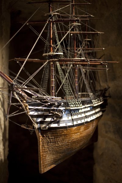 Marengo. Votivní model, pohled z přídě, po roce 1810. Modelové dřevo, odvážná a rostlinná vlákna. Námořní muzeum v Brestu. od Unknown artist