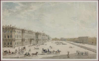Palácové náměstí v Petrohradě - Anonymní. Akvarel na papíře od Unknown artist