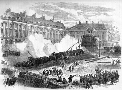 Pařížská komuna v roce 1871. Demolice sloupu Vendome federály (komunardy) 12. dubna. od Unknown artist