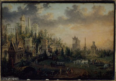 Hřbitov Père-Lachaise, dnes ve 20. obvodu, v roce 1835 (obraz) od Unknown artist