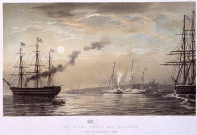 Královská jachta u Margate: Královská jachta Anglie, jedné noci v březnu 1863. od Unknown artist