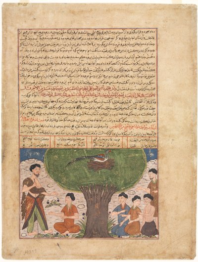 Příběh o Adamovi, mír s ním, jeho syny a potomstvem, od Jami al-tavarikh (Kompendium kronik) z Rashida al-dina (verze) od Unknown artist