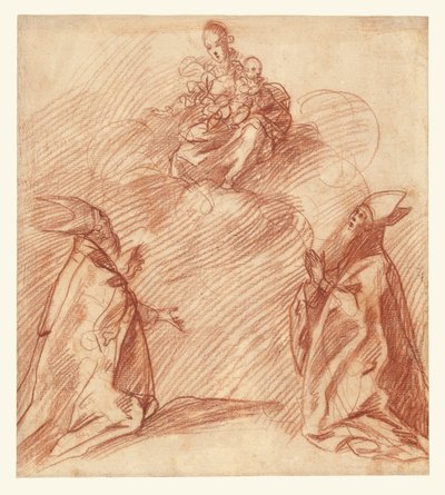 Zjevení Panny Marie s dítětem dvěma biskupům od Unknown artist