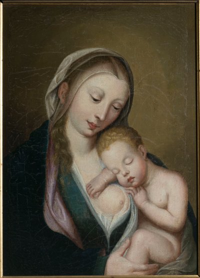 Panna a dítě spí na jejím rameni. 18. století (olej na plátně) od Unknown artist