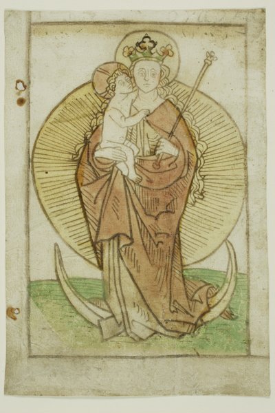 Panna s dítětem s korunou a žezlem na půlměsíci od Unknown artist