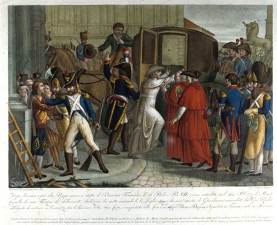 Zatčení Pia VII (1742 - 1823) v Savoně v roce 1809. od Unknown artist