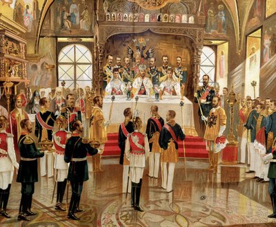 Korunovace cara Mikuláše II. (1868-1918) v Moskvě v Rusku od Unknown artist
