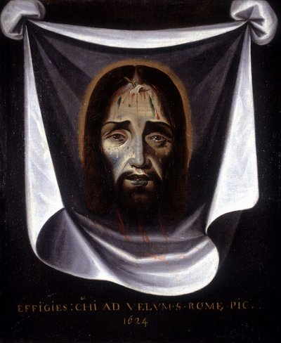 Podobizna Krista malovaná z plátna dochovaného v kostele sv. Silvestra v Římě od Unknown artist
