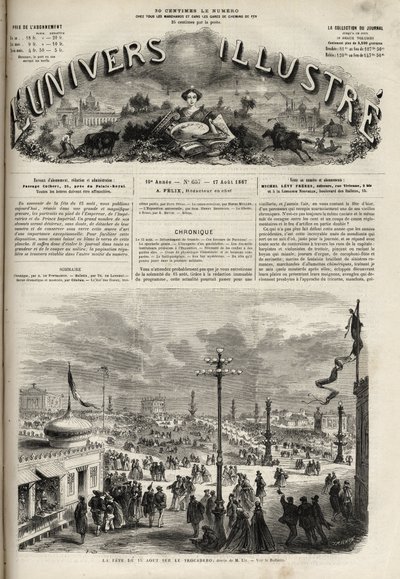Svátek 15. srpna 1867 na Trocaderu v Paříži - slavný vesmír roku 1867 od Unknown artist