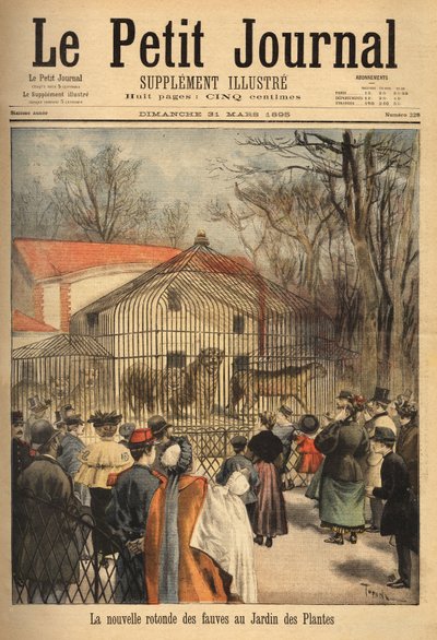 Nová rotunda šelem v zahradě rostlin v Paříži. Rytina v "" Le petit journal "" 31/03/1895. Selva sbírka. od Unknown artist