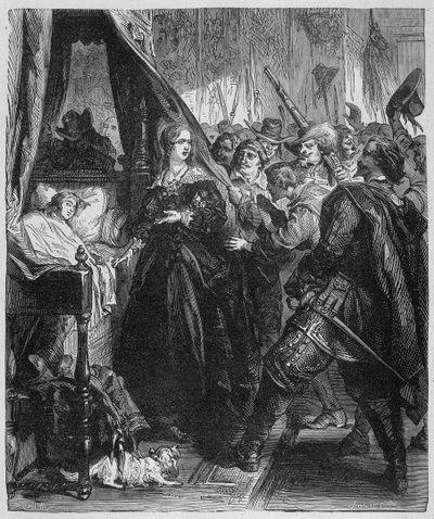 Lidé (Fronda) šli do královského paláce a požádali o návštěvu mladého krále Alitů (Ludvíka XIV. a Anny Rakouské) od Unknown artist