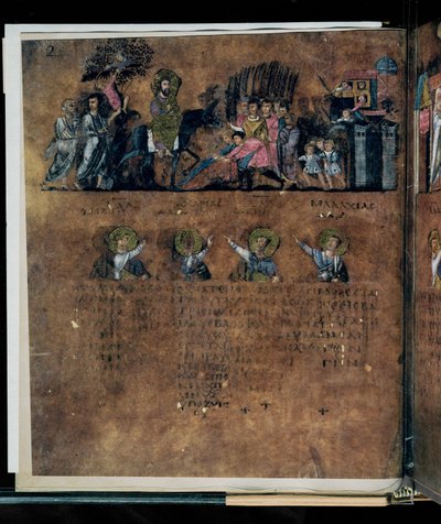 Purpurový Codex Rossanensis, 6. století (rukopis) od Unknown artist