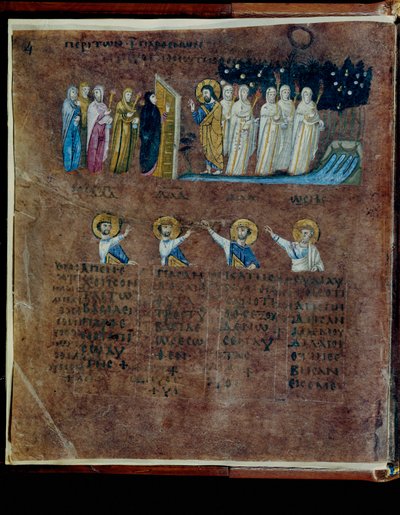 Purpurový Codex Rossanensis, 6. století (rukopis) od Unknown artist