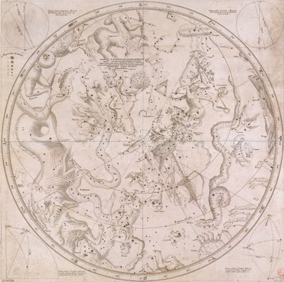 Pravé ascendence a deklinace hlavních stálic na obou polokoulích do roku 1678 od Unknown artist