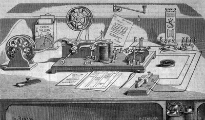 Telegraf vynalezl americký vynálezce Samuel Finley Breese Morse (1791-1872). Rytina 19. století od Unknown artist