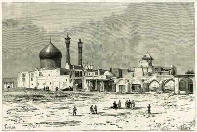 Hrob Fatmy v Koumu, vyleptaný Taylorem po fotografii, pro ilustraci příběhu „Persie, Chaldee a Susiane““ v letech 1881-82 od Jane Dieulafoy (rozené Magre od Unknown artist