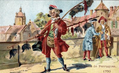 Obchod s parukami v roce 1750. od Unknown artist