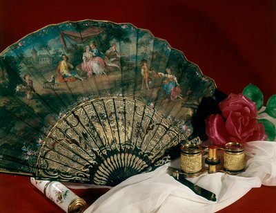 Divadelní doplňky: ventilátor a dalekohled. 18. století. Paříž, dekorativní umění od Unknown artist