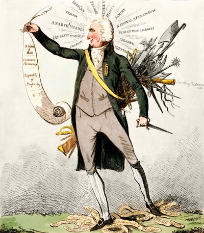 Thomas Paine (1737-1809), britský spisovatel a politik zastávající „lidská práva“. od Unknown artist