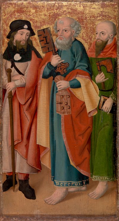 Tři apoštolové s holí, klíčem a sekerou od Unknown artist