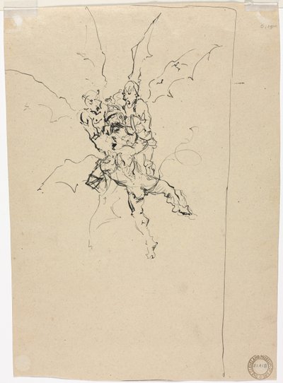 Tři démoni drží rytíře (verze) od Unknown artist