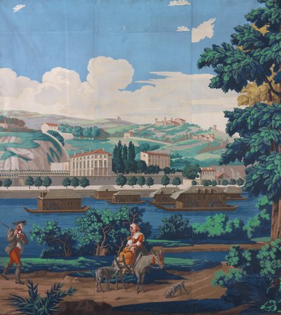Tři spojené panely: Pohledy na Lyon od Unknown artist