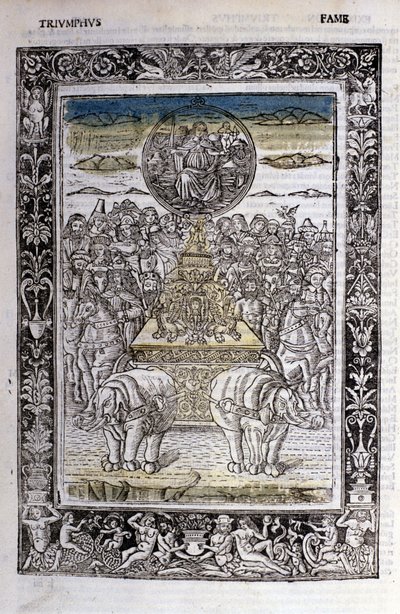 Triumf slávy Francesca Petrarcy (Petrarca). Miniatury sd. Bibl. Trivulziana, Milán. od Unknown artist