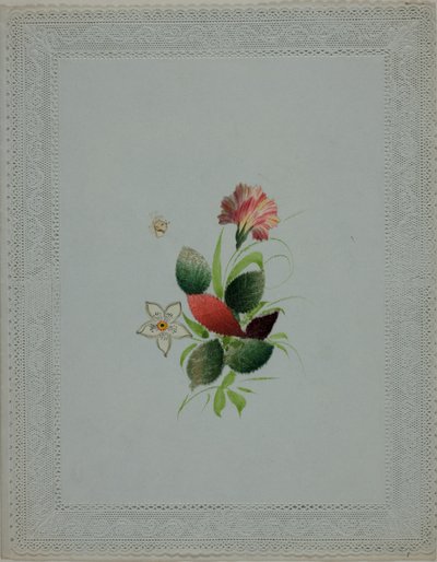 Valentýn bez názvu (růžové a bílé květy) od Unknown artist