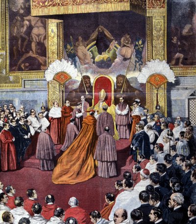 Vatikánská konzistoř v čele s papežem Lvem XIII od Unknown artist