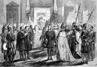 vatikánský koncil I. Řím. Papež při audienci u Otce koncilu. 1869 od Unknown artist