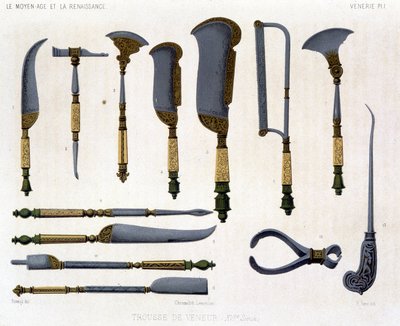 Venerie board: Veneur kit ze 16. století. V ""Středověk a renesance"" od Lacroixe. od Unknown artist