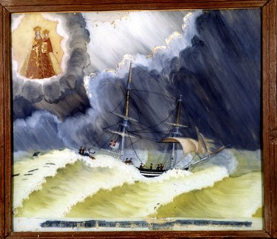 Nádoba v obtížích – ex-voto z Notre Dame de Laghet, 36 x 50 cm od Unknown artist