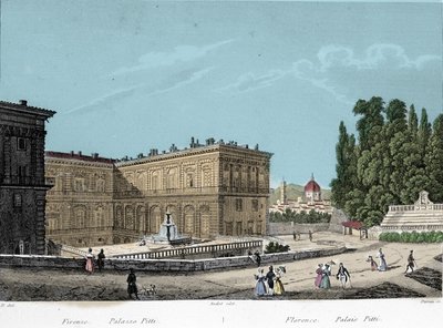 Pohled na palác Pitti ve Florencii. 19. století od Unknown artist