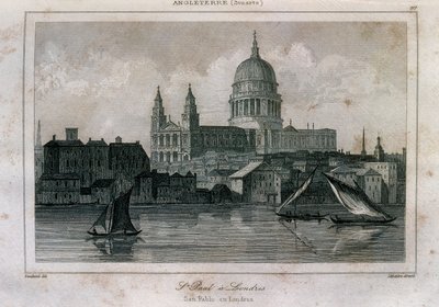 Pohled na katedrálu svatého Pavla v Londýně poblíž Temže od Unknown artist