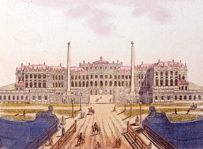 Pohled na zámek Schonbrunn, bývalé sídlo rakouské císařské rodiny, Vídeň, Rakousko, rytina z roku 1820 od Unknown artist