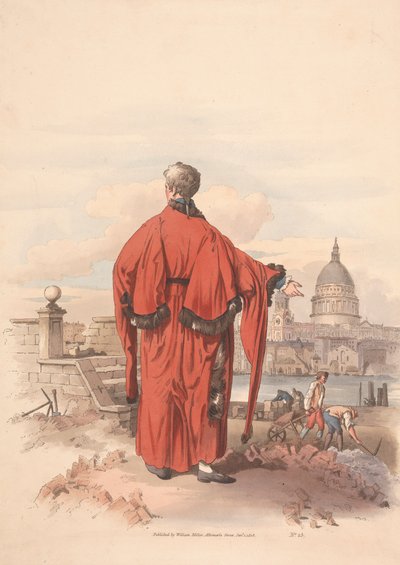 Pohled na St. Pauls přes řeku s postavou v popředí od Unknown artist