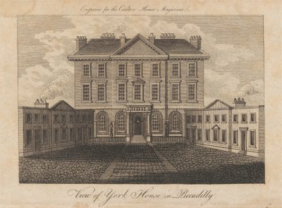 Pohled na York House na Piccadilly od Unknown artist
