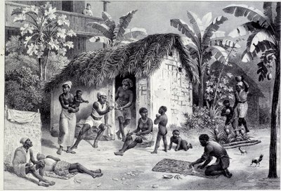 Pohled na plantáž s uhlíkem negresu v Západní Indii. Rytina 18. století. Chartres, Muzeum výtvarných umění od Unknown artist