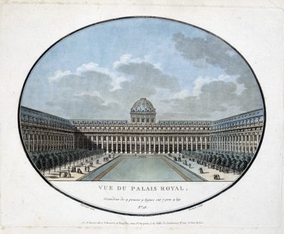 Pohled na královský palác (vnitřní nádvoří) - rytina od Unknown artist