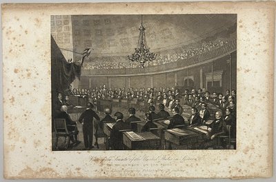 Pohled na zasedající Senát Spojených států amerických od Unknown artist