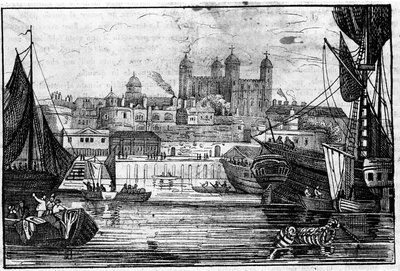 Pohled na Tower of London a Temži na konci 18. století Rytina od Unknown artist