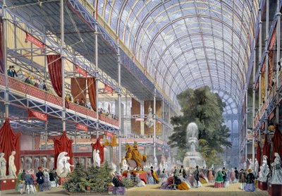 Pohled na Všeobecnou výstavu v Crystal Palace, postavený Josephem Paxtonem pro tuto příležitost, v roce 1851 v Londýně od Unknown artist