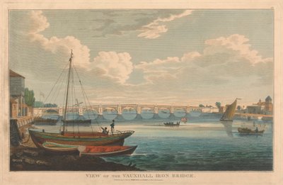Pohled na Vauxhall Iron Bridge od Unknown artist