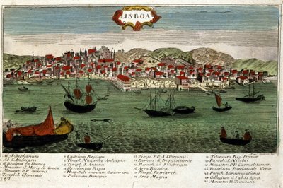 Pohled na město Lisabon v Portugalsku na konci 18. století od Unknown artist